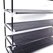 Load image into Gallery viewer, Simple Assembly 5 Tiers Non-woven Fabric Shoe Rack with Handle Black