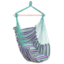 Load image into Gallery viewer, Distinctive Cotton Canvas Hanging Rope Chair with Pillows Green