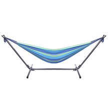 Load image into Gallery viewer, Portable Outdoor Polyester Hammock Set Blue & Green