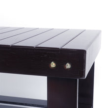 Load image into Gallery viewer, 90cm Strip Pattern 3 Tiers Bamboo Stool Shoe Rack Coffee