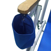 Load image into Gallery viewer, Portable High Strength Beach Chair with Adjustable Headrest Blue