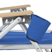Load image into Gallery viewer, Portable High Strength Beach Chair with Adjustable Headrest Blue