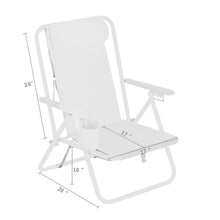 Load image into Gallery viewer, Portable High Strength Beach Chair with Adjustable Headrest Blue