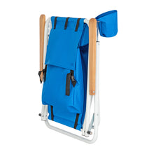 Load image into Gallery viewer, Portable High Strength Beach Chair with Adjustable Headrest Blue