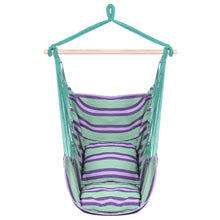Load image into Gallery viewer, Distinctive Cotton Canvas Hanging Rope Chair with Pillows Green