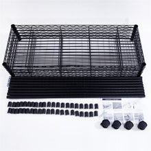 Load image into Gallery viewer, 5-Layer Plastic Coated Iron Shelf with 1.5" Nylon Wheels 165*90*35 Black