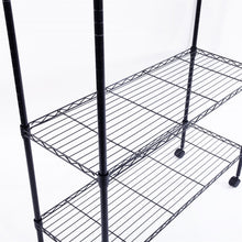 Load image into Gallery viewer, 5-Layer Plastic Coated Iron Shelf with 1.5" Nylon Wheels 165*90*35 Black