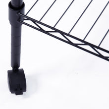 Load image into Gallery viewer, 5-Layer Plastic Coated Iron Shelf with 1.5" Nylon Wheels 165*90*35 Black