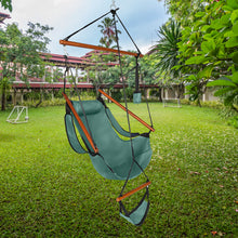 Load image into Gallery viewer, Oxford Cloth Hardwood With Cup Holder Wooden Stick Perforated 100kg Seaside Courtyard Oxford Cloth Hanging Chair Green