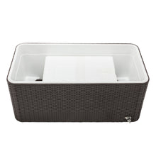 Load image into Gallery viewer, 80QT Rattan Square Legs Cooler with Shelf