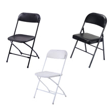 Load image into Gallery viewer, 4pcs Elegant Foldable Iron & PVC Chairs for Convention & Exhibition Black