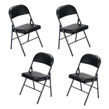 Load image into Gallery viewer, 4pcs Elegant Foldable Iron & PVC Chairs for Convention & Exhibition Black
