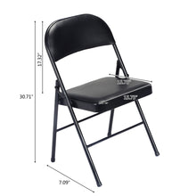 Load image into Gallery viewer, 4pcs Elegant Foldable Iron & PVC Chairs for Convention & Exhibition Black