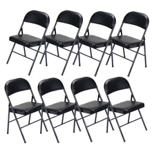 Load image into Gallery viewer, 4pcs Elegant Foldable Iron & PVC Chairs for Convention & Exhibition Black