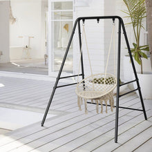 Load image into Gallery viewer, 133*137*180cm Wrought Iron Four-Legged Standing 200kg Three Rings Hanging Chair Frame Black