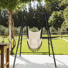 Load image into Gallery viewer, 133*137*180cm Wrought Iron Four-Legged Standing 200kg Three Rings Hanging Chair Frame Black