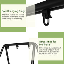 Load image into Gallery viewer, 133*137*180cm Wrought Iron Four-Legged Standing 200kg Three Rings Hanging Chair Frame Black