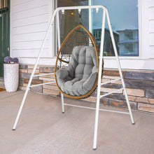 Load image into Gallery viewer, 133*137*180cm Wrought Iron Four-Legged Standing 200kg Three Rings Hanging Chair Frame White