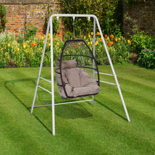 Load image into Gallery viewer, 133*137*180cm Wrought Iron Four-Legged Standing 200kg Three Rings Hanging Chair Frame White