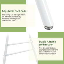 Load image into Gallery viewer, 133*137*180cm Wrought Iron Four-Legged Standing 200kg Three Rings Hanging Chair Frame White