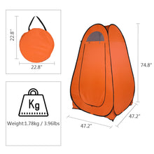 Load image into Gallery viewer, 1-2 Person Portable Pop Up Toilet Shower Tent Changing Room Dressing Tent Camping Shelter Orange