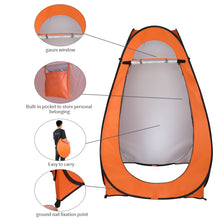 Load image into Gallery viewer, 1-2 Person Portable Pop Up Toilet Shower Tent Changing Room Dressing Tent Camping Shelter Orange