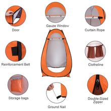 Load image into Gallery viewer, 1-2 Person Portable Pop Up Toilet Shower Tent Changing Room Dressing Tent Camping Shelter Orange