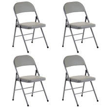 Load image into Gallery viewer, 4pcs Elegant Foldable Iron & PVC Chairs for Convention & Exhibition Gray