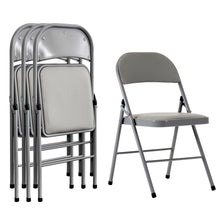 Load image into Gallery viewer, 4pcs Elegant Foldable Iron & PVC Chairs for Convention & Exhibition Gray