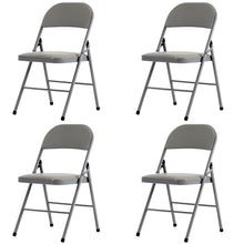 Load image into Gallery viewer, 4pcs Elegant Foldable Iron & PVC Chairs for Convention & Exhibition Gray