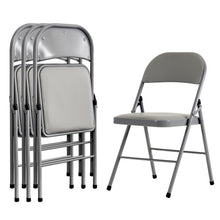 Load image into Gallery viewer, 4pcs Elegant Foldable Iron & PVC Chairs for Convention & Exhibition Gray