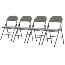 Load image into Gallery viewer, 4pcs Elegant Foldable Iron & PVC Chairs for Convention & Exhibition Gray
