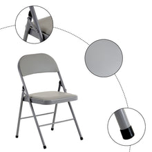 Load image into Gallery viewer, 4pcs Elegant Foldable Iron & PVC Chairs for Convention & Exhibition Gray