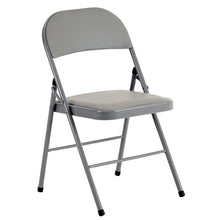 Load image into Gallery viewer, 4pcs Elegant Foldable Iron & PVC Chairs for Convention & Exhibition Gray