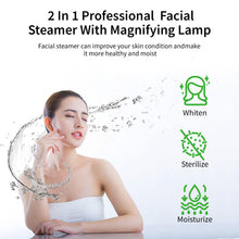 Load image into Gallery viewer, 2 in 1 Facial Steamer with 3X Magnifying Lamp, Esthetician Steamer Professional Aromatherapy Humidifier Face Spa Mist Steam for Home Beauty Salon, Personal Skin Care Deep Cleaning