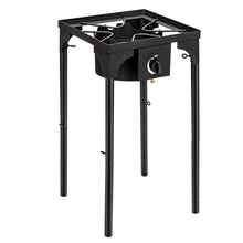 Load image into Gallery viewer, Outdoor Camp Stove High Pressure Propane Gas Cooker Portable Cast Iron Patio Cooking Burner (Single Burner 75000-BTU)
