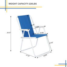 Load image into Gallery viewer, Oxford Cloth Iron Outdoor Beach Chair Blue