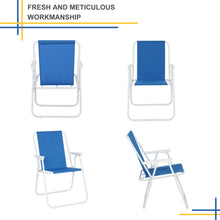 Load image into Gallery viewer, Oxford Cloth Iron Outdoor Beach Chair Blue