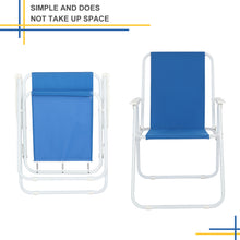 Load image into Gallery viewer, Oxford Cloth Iron Outdoor Beach Chair Blue