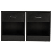 Load image into Gallery viewer, 2pcs Night Stands with Drawer Black