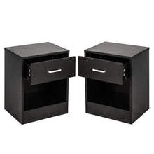 Load image into Gallery viewer, 2pcs Night Stands with Drawer Black