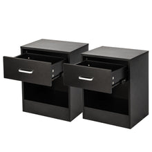 Load image into Gallery viewer, 2pcs Night Stands with Drawer Black