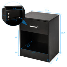 Load image into Gallery viewer, 2pcs Night Stands with Drawer Black