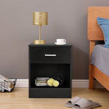 Load image into Gallery viewer, 2pcs Night Stands with Drawer Black