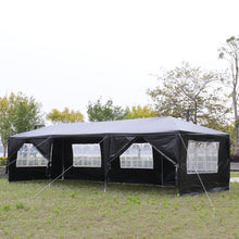 Load image into Gallery viewer, 10'x30' Outdoor Party Tent with 8 Removable Sidewalls, Waterproof Canopy Patio Wedding Gazebo, Black