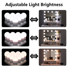 Load image into Gallery viewer, FCH Large Vanity Set with 10 LED Bulbs, Makeup Table with Cushioned Stool, 3 Storage Shelves 1 Drawer 1 Cabinet, Dressing Table Dresser Desk for Women, Girls, Bedroom, White
