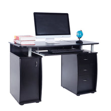 Load image into Gallery viewer, 15mm MDF Portable 1pc Door with 3pcs Drawers Computer Desk (A Box) Black