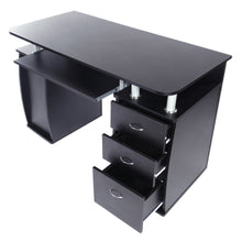 Load image into Gallery viewer, 15mm MDF Portable 1pc Door with 3pcs Drawers Computer Desk (A Box) Black