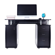 Load image into Gallery viewer, 15mm MDF Portable 1pc Door with 3pcs Drawers Computer Desk (A Box) Black