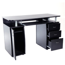Load image into Gallery viewer, 15mm MDF Portable 1pc Door with 3pcs Drawers Computer Desk (A Box) Black